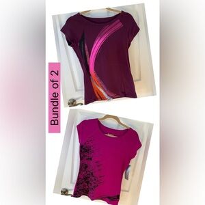 Bundle of 2 Ideology Vibrant Purple and Pink Tees
